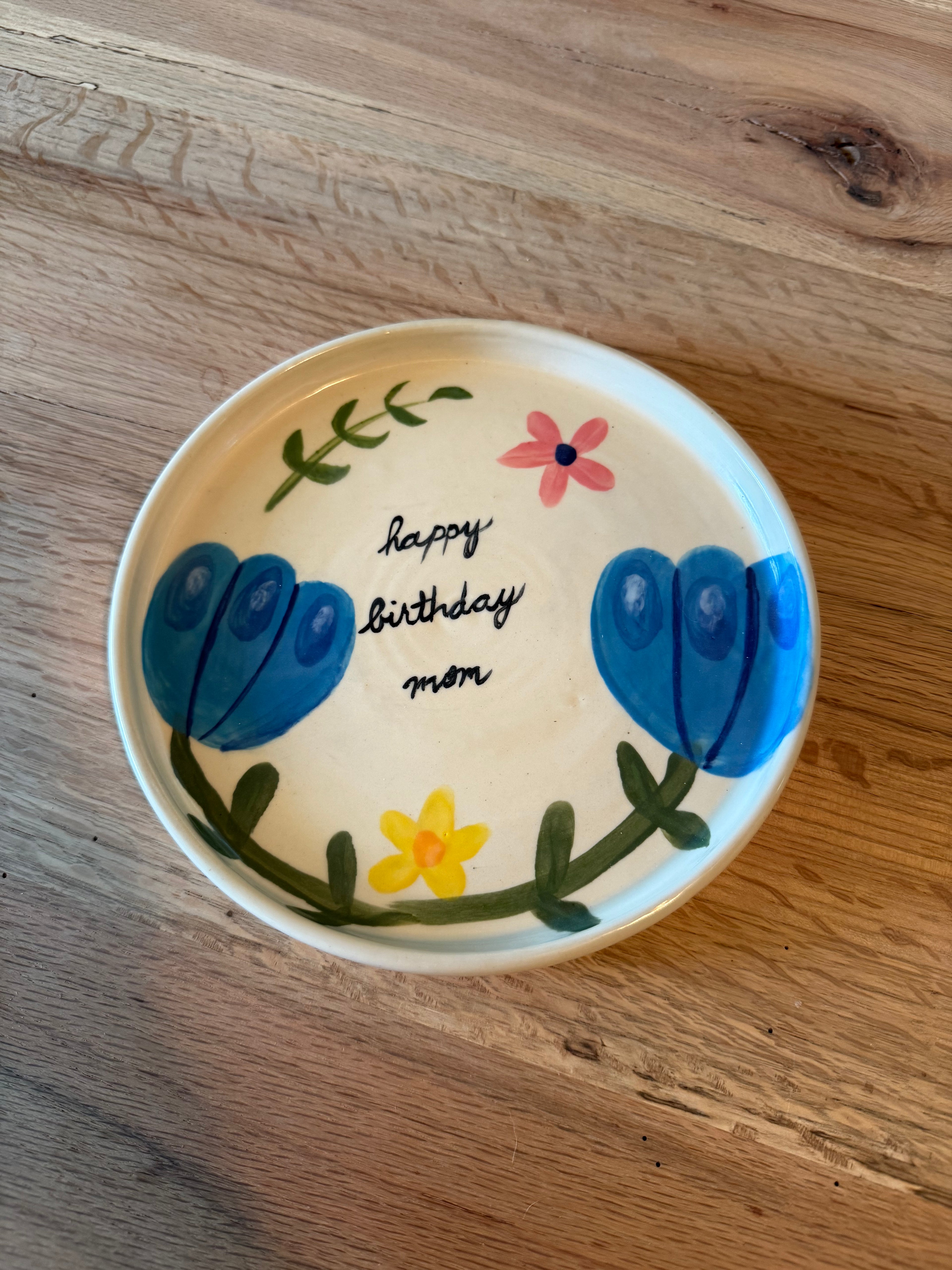 Handmade Floral Ceramic Plate