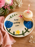 Handmade Floral Ceramic Plate
